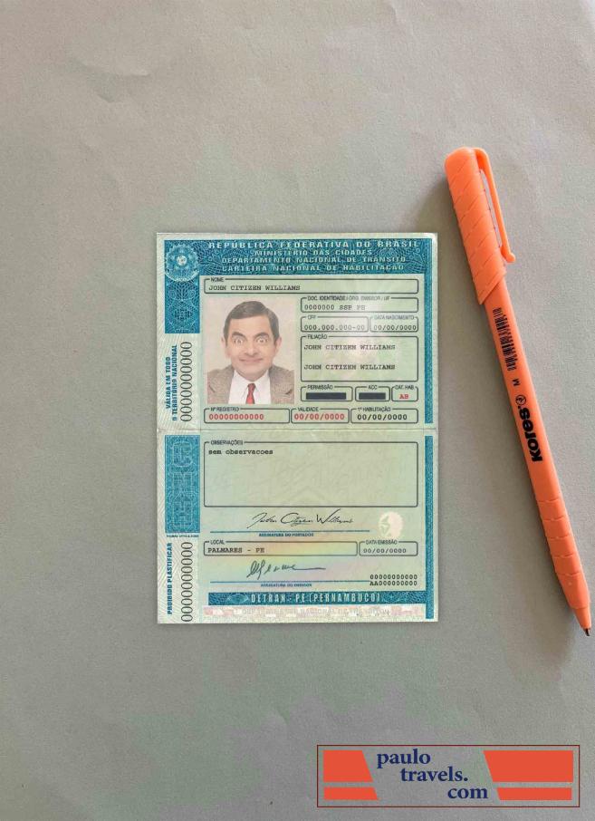 Brazil DL (Detran Pe[Pernambuco) photolook PSD template